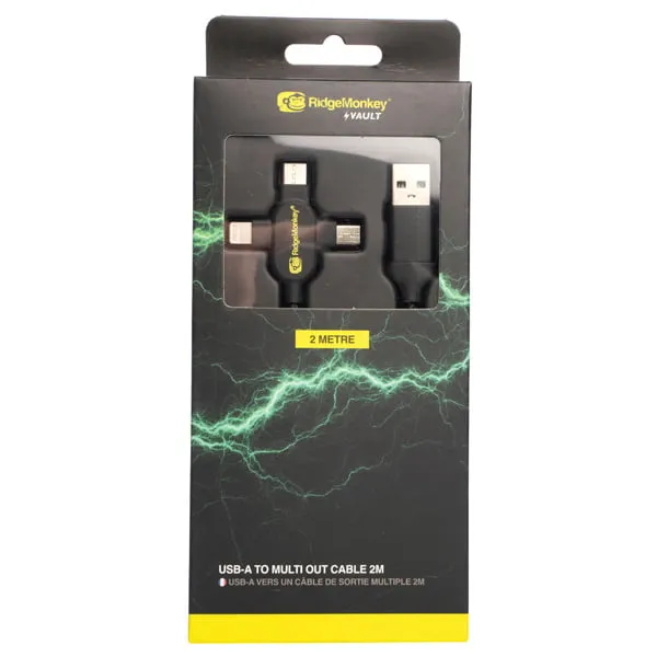 RidgeMonkey Vault USB-A to Multi Out Cable 2m