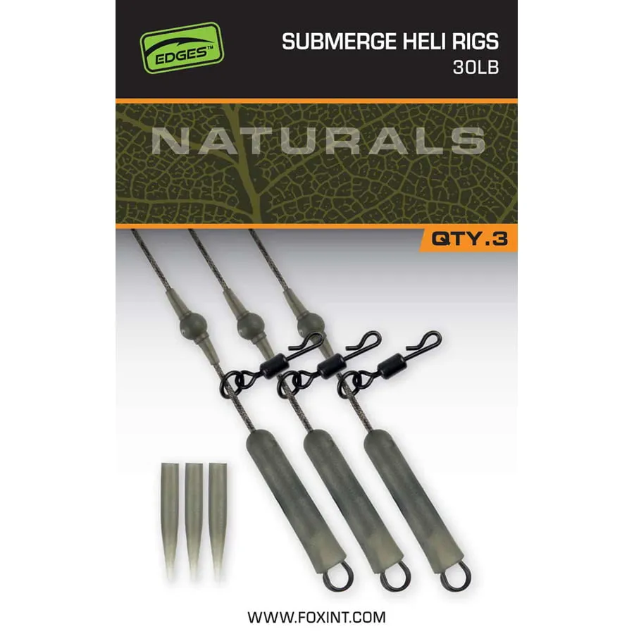 Fox Edges Naturals Submerge Heli Rig Leaders – 30lb