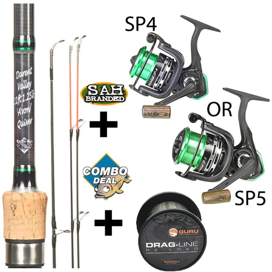 Combo Deal – TB Darent Valley 11ft 1.25lb Avon/Quiver Rod Kit – Stand Off Guides – SP4 or SP5 Reel