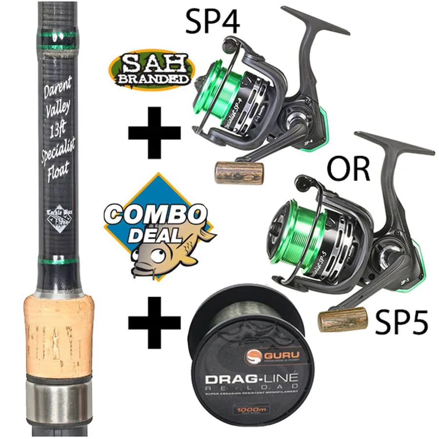 Combo Deal – TB Darent Valley 13ft 2-Piece Specialist Float Rod Kit – SP4 or SP5 Reel