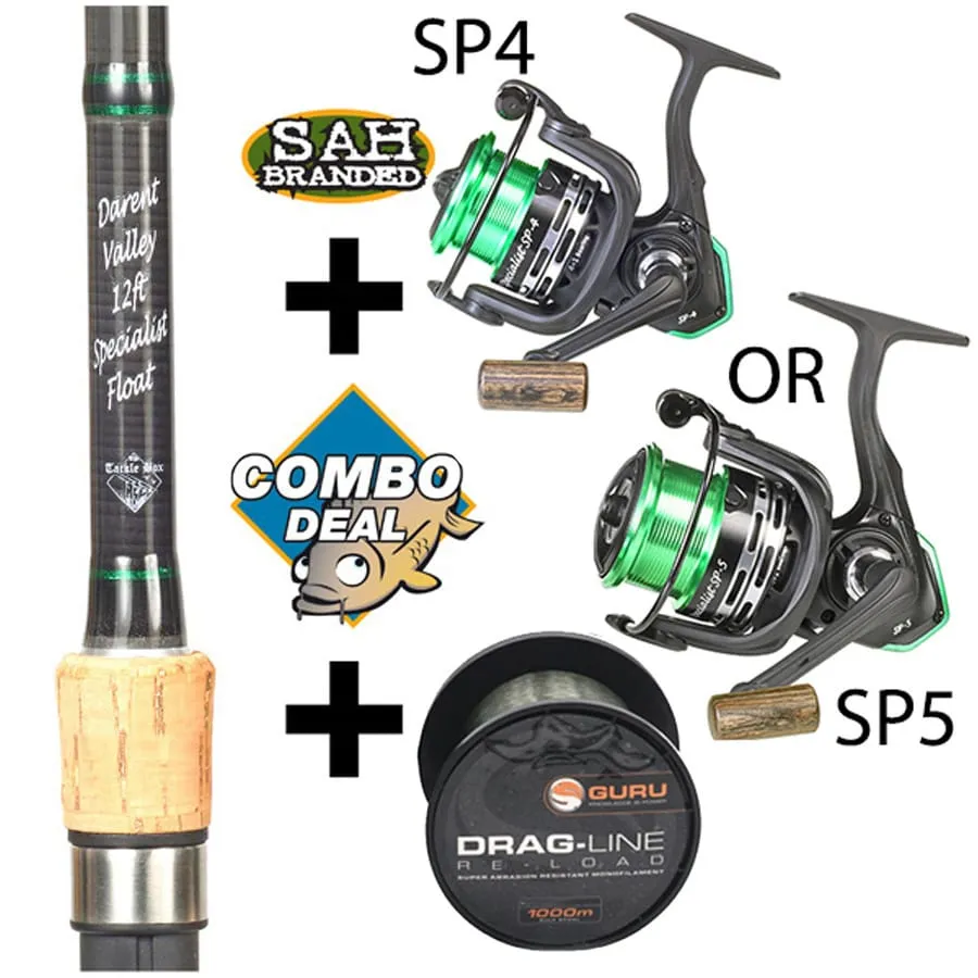 Combo Deal – TB Darent Valley 12ft 2-Piece Specialist Float Rod Kit – SP4 or SP5 Reel