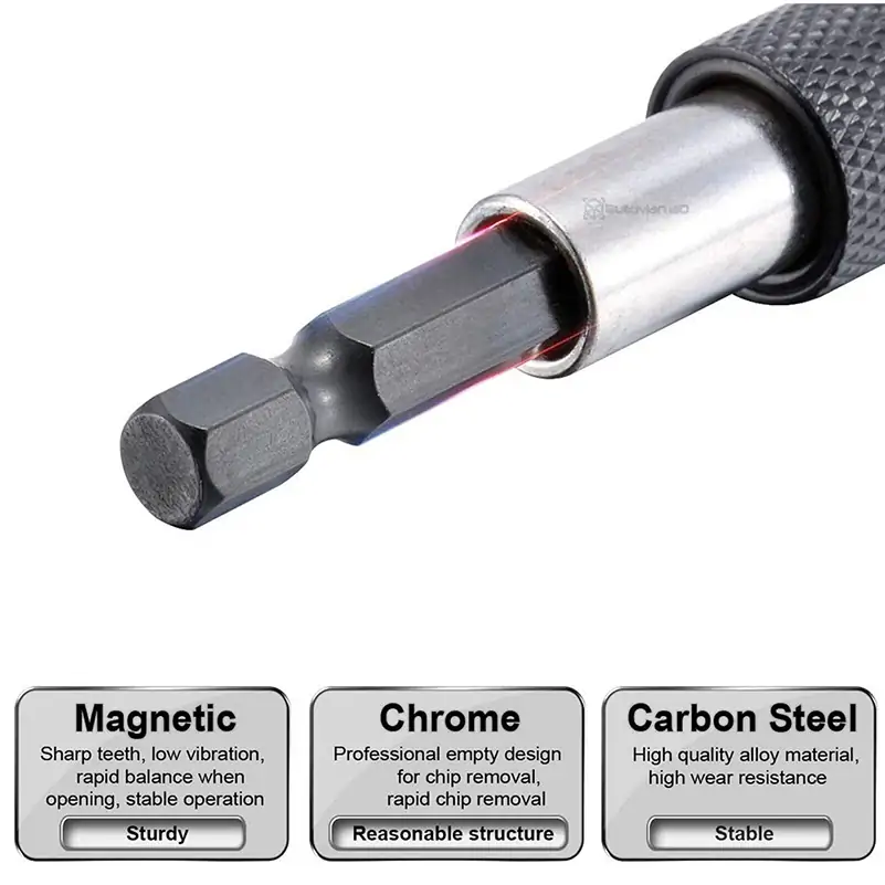 1/4 Inch Hex Rod Shank Magnetic Extension Bit Holder - Image 2