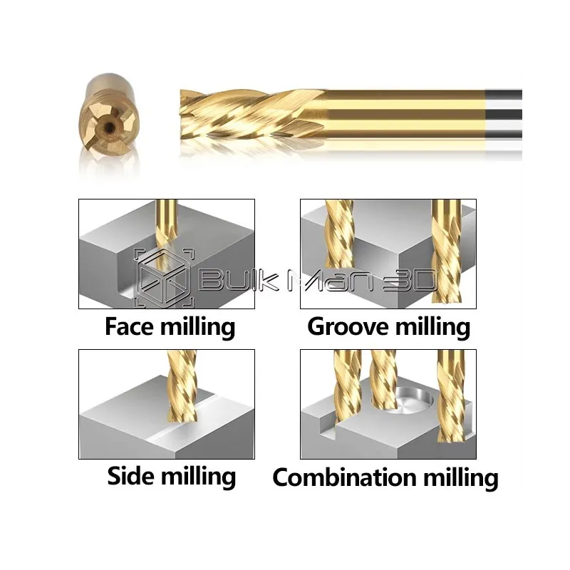 10pcs/set Ti Coated HSS 4 Flute milling cutter 1.5-6mm end mill - Image 2