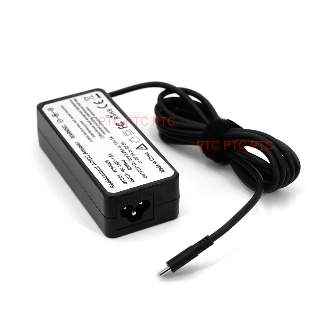 Universal 65W 45W Laptop AC Charger Type-C USB-C Power Adapter for Dell Lenovo Thinkpad Yoga Acer ASUS ZenBook, 20V/3.25A, 15V/3A, 9V/3A, 5V/3A. - Image 5