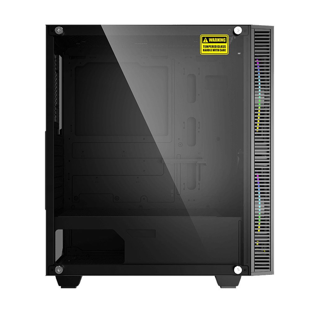 Gaming Tower Blackhole ATX/mATX Computer case Tempered Glass w 200mm Big Ring RGB fan - Image 7