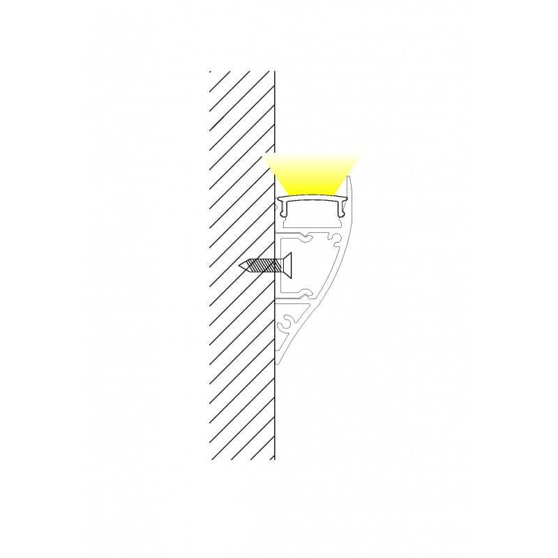 ARC-2PA 2 Metre 2 Part Architrave Aluminium LED Profile (White) - Image 3