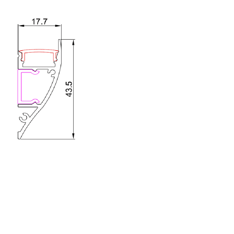 ARC-2PA 2 Metre 2 Part Architrave Aluminium LED Profile (White) - Image 2