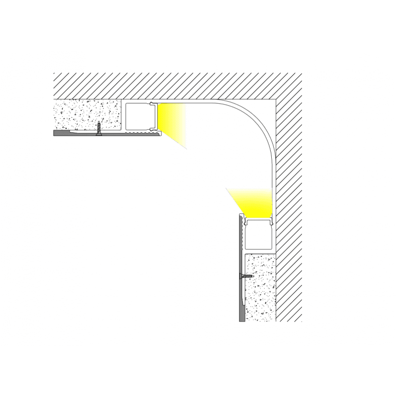 ARC-2WC 2 Metre 2 Way Plaster in Coving Profile (White) - Image 3