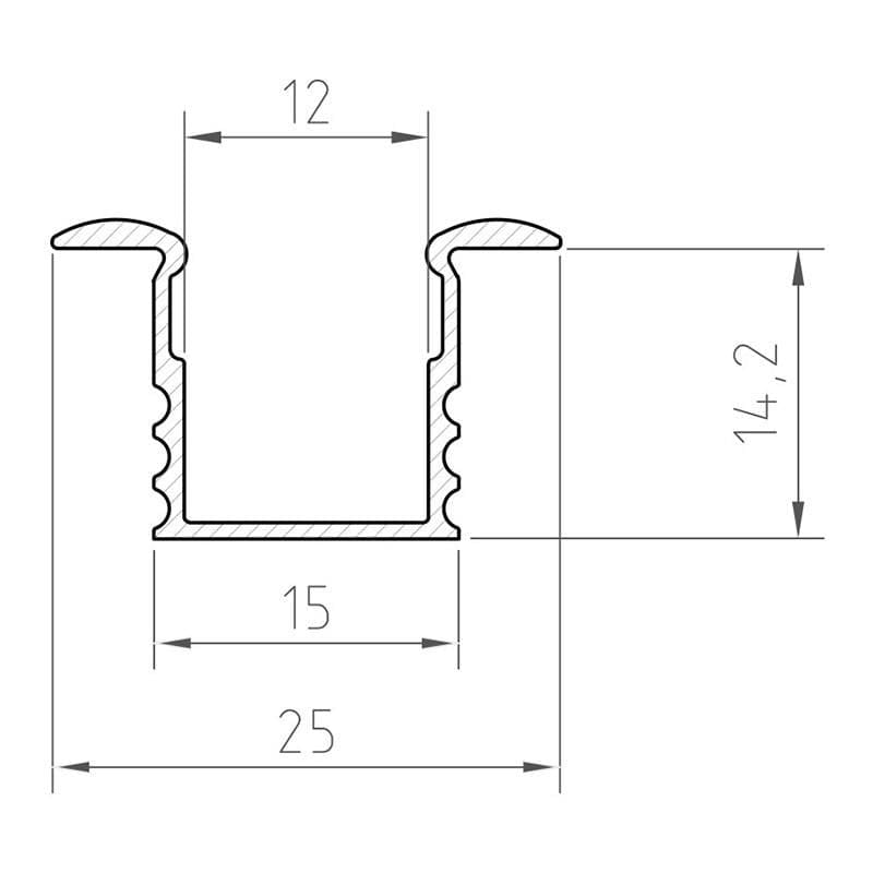 ARC-DREC 2 Metre Deep Recessed Aluminium LED Profile - Image 5