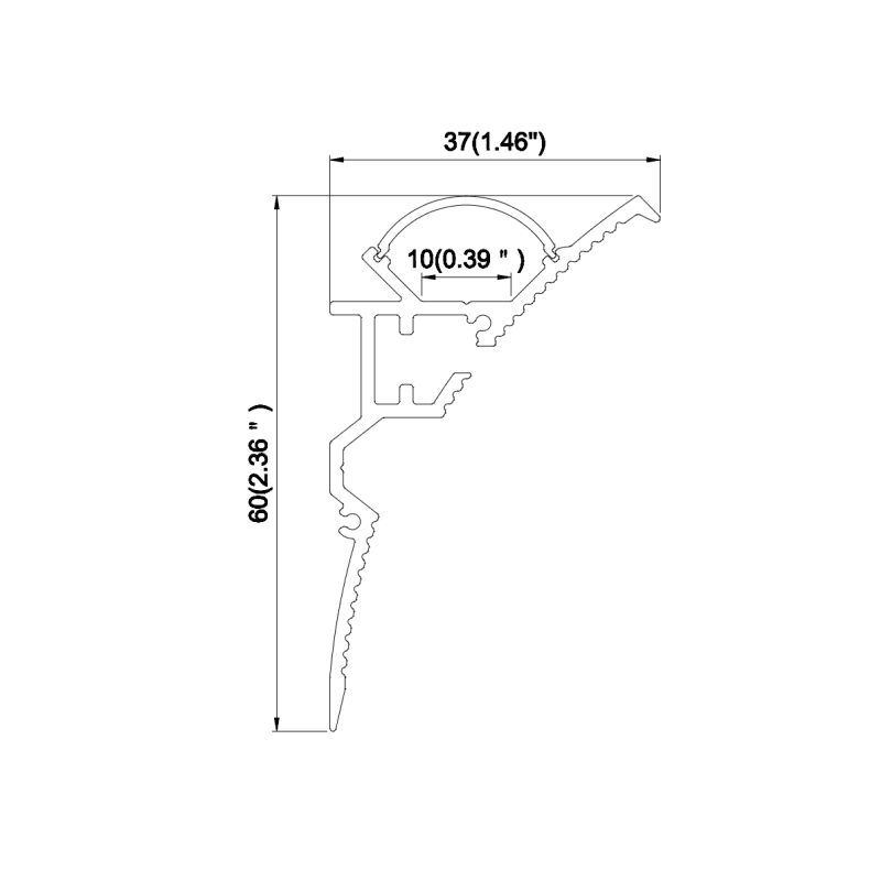 ARC-DWEM 2 Metre Drywall LED Plaster in Profile with Wide Angle Diffuser (White) - Image 2