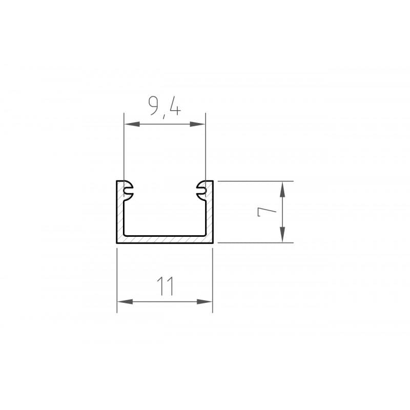 ARC-MIC 2 Metre 11x7mm Micro Aluminium LED Profile - Image 5