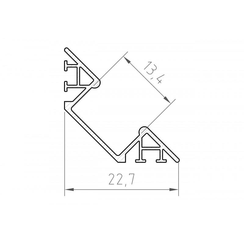 ARC-UEC 2 Metre 45 Degree Uneven Corner Profile - Image 4