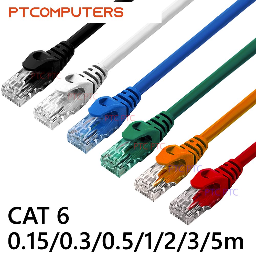 0.15m 0.3m 0.5m 1m 2m 3m 5m RJ45 CAT6 Ethernet Cable, Cat 6 Network LAN Patch Cable Data lead, 23AWG 1000Mbps, Blue White Black Green Red Orange