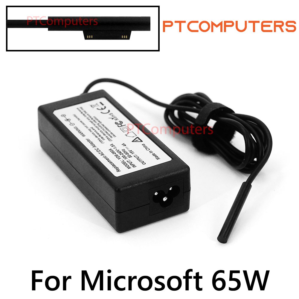 For Microsoft Surface Book 1706, Surface Book 2, Surface Pro 4, Surface Pro 6, Surface Pro 7 laptop charger, 15V 4A 65W Power Supply Adaptor