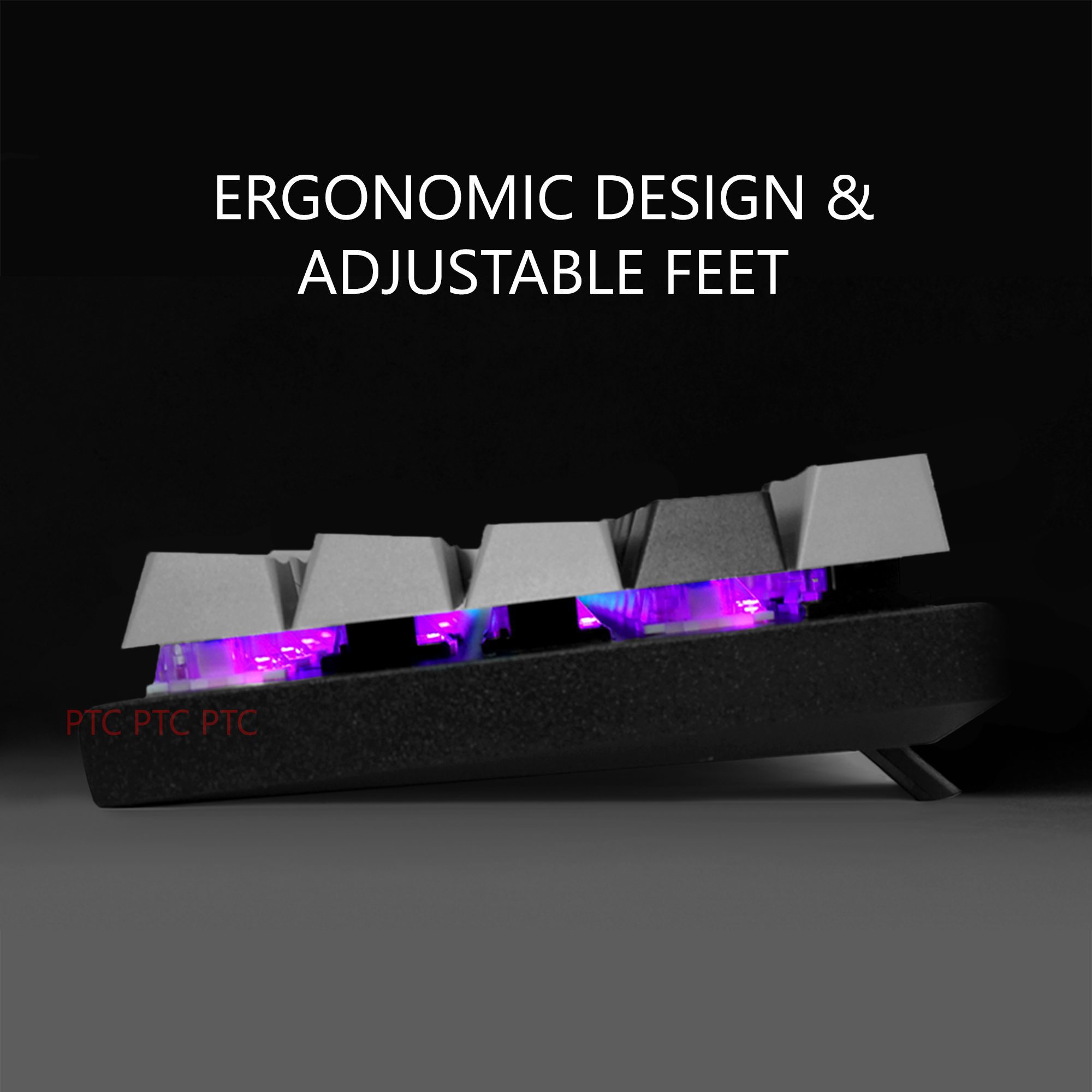 Z11 60% Compact True Mechanical Keyboard, RGB Backlit, Blue Switches, 61 Keys USB Type-C Wired Gaming Keyboard For Mac Laptop PC PS4, Red keycaps - Image 8