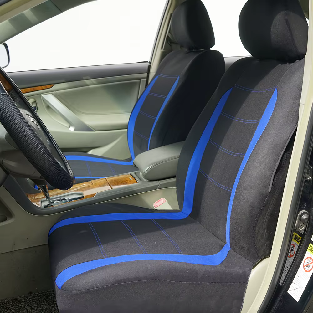 AUTO PLUS Sports Universal Polyester Car Seat Cover Set Fit Most Car Plain Fabric Bicolor Stylish Car Accessories Seat Protector - Image 3