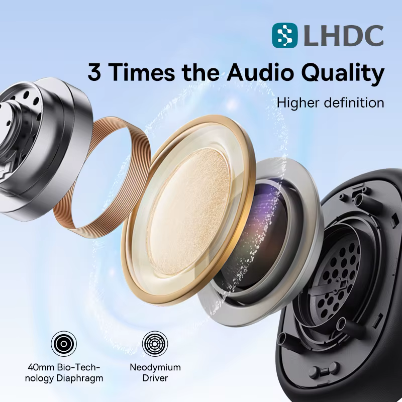 Baseus Bowie H1i Wireless Headphone Bluetooth 5.3 38db ANC Noise Cancellation Hi-Res 3D Spatial Audio Over the Ear Headsets 100H - Image 5