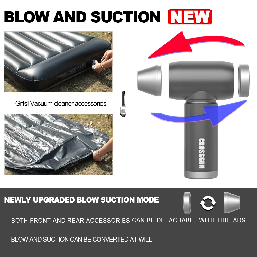 CROSSGUN Mini Turbine Blower Jetfan Electric Blower Rechargeable Compressed Air Duster Cleaner Rechargeable Portable Turbo Fan - Image 2