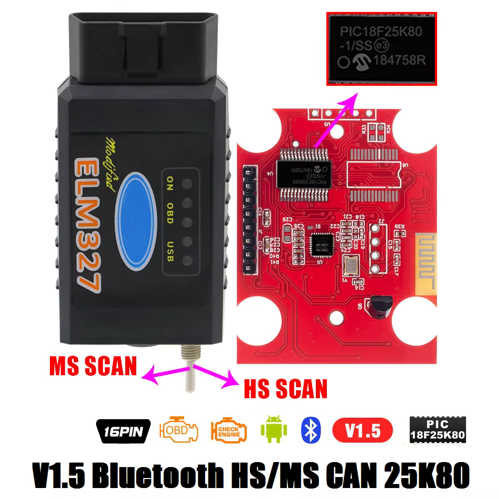 Super Mini ELM327 1.5 OBD2 Bluetooth Android ELM 327 V1.5 PIC18F25K80 ELM327 with Button OBD2 Scanner ELM327 Forscan USB/WIFI - Image 2