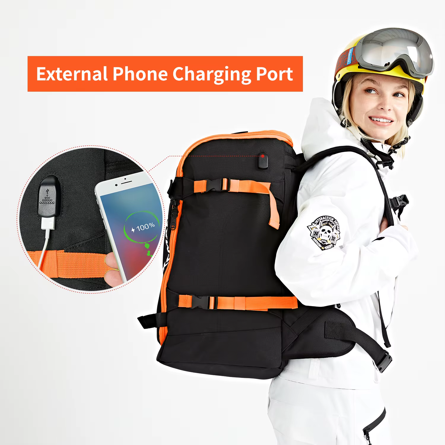 Ski Snowboard Backpack – USB Port 50L - Image 5