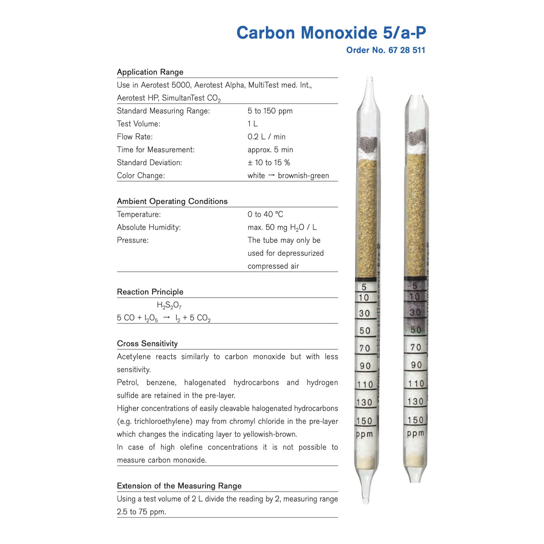 Draeger Tube Carbon Monoxide 5/a-P 6728511 - Image 2