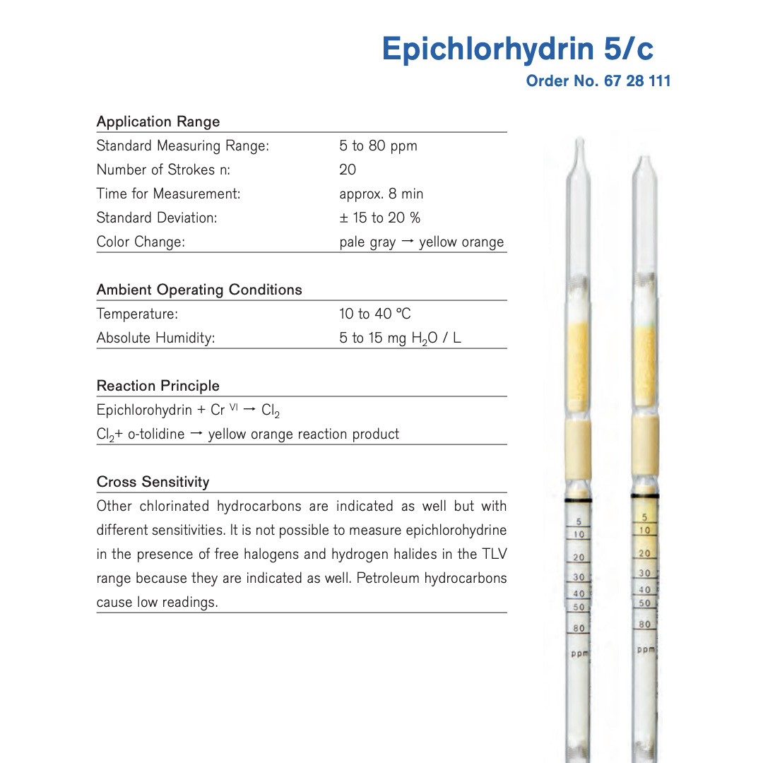 Draeger Tube Epichlorhydrin 5/c 6728111 - Image 2