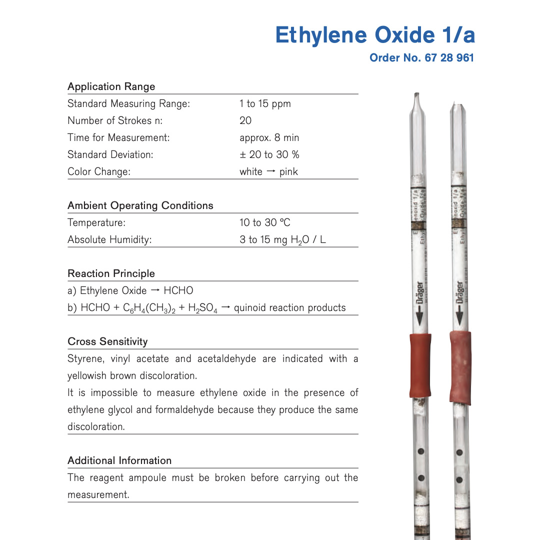Draeger Tube Ethylene Oxide 1/a 6728961 - Image 2