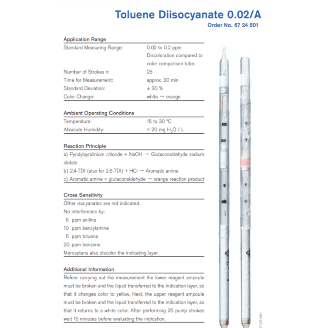 Draeger Tube Toluene Diisocyanate 0.02/a 6724501 - Image 2